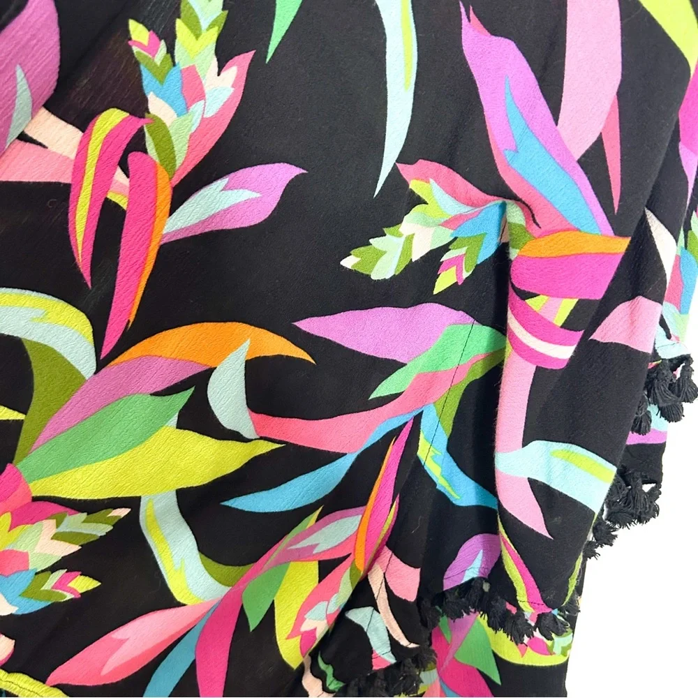 Trina Turk Bird Of Paradise Kimono Swim Cover Colorful Palm‎ Print One Size - Picture 6 of 9